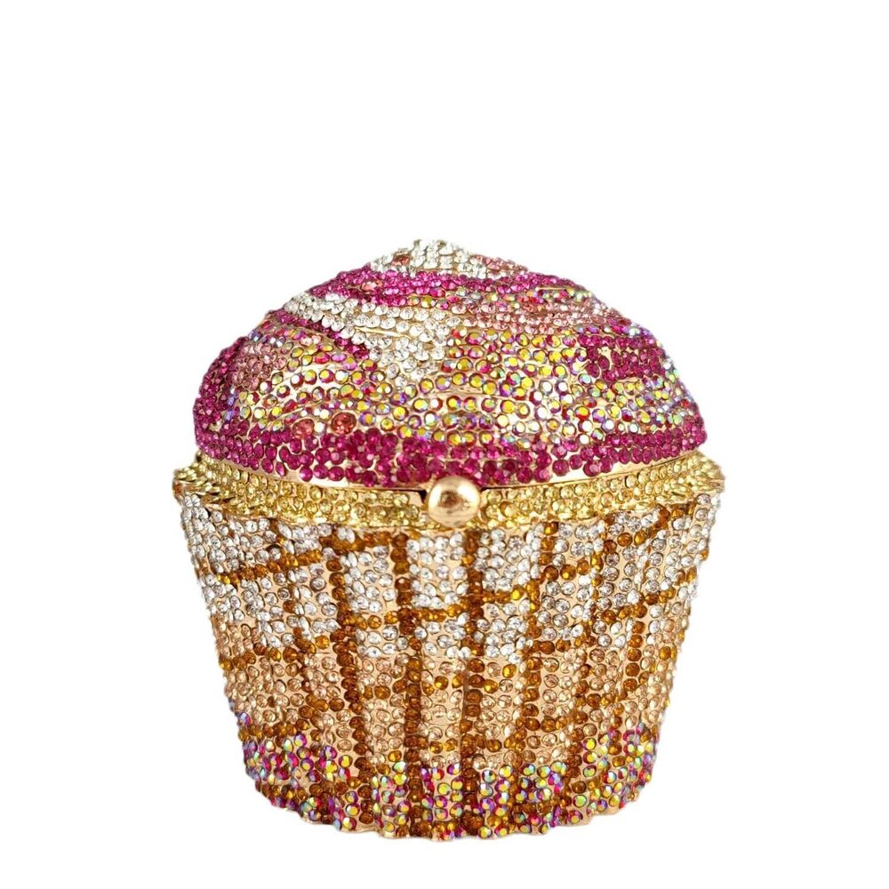 6194 Novelty Cupcake Minaudiere Handbags Evening Bag Party Crystal Clutch